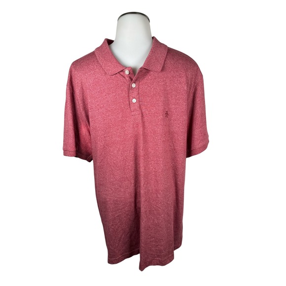 Original Penguin XL Red Heather Polo Shirt Mens Short Sleeve Casual - Picture 1 of 9